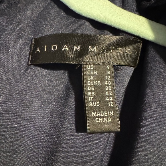 Aidan Mattox- NWT Navy V-Neck Cap Sleeve Beaded Cocktail Mini Dress - Picture 6 of 6